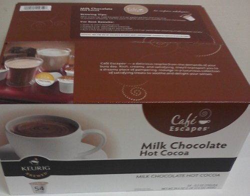 Keurig Cafe Escapes Milk Chocolate Hot Cocoa 54 K-cups Box -Café Escapes