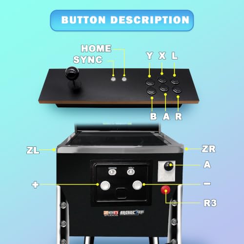 IntecGaming Switch Fighting Stick for Arcade1Up'S Digital Pinball - Expand Your arcade 1up Pinball Games, Play Your Switch on The Pinball