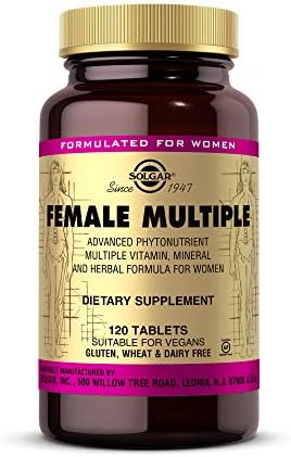 Solgar Female Multiple, 120 Tablets, Multivitamin, Mineral & Herbal Formula | For Women, Advanced Phytonutrient - Vegan, Gluten Free, Dairy Free