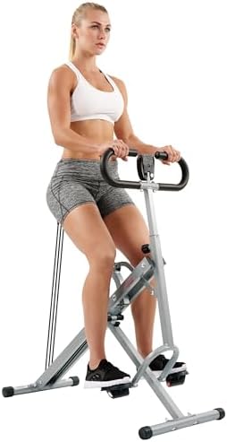 Sunny Health & Fitness Smart Row-N-Ride Glute & Leg Trainer, Foldable Squat Assist Rower with Exclusive SunnyFit App Connection