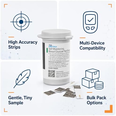 McKesson True METRIX Blood Glucose Test Strips for Diabetes, 1200 Strips