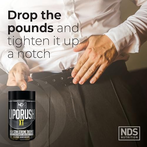NDS Nutrition LIPORUSH XT Super Concentrated Thermogenic - 60 Capsules | Super Concentrated Thermogenic, L-Carnitine, Teacrine, Maximum Energy