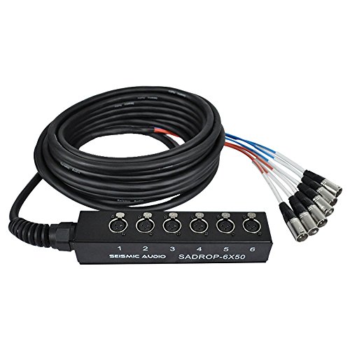 Seismic Audio SADROP-6x30 6 Channel Drop Snake Cable, 30-Feet Pro Audio Sub Snake