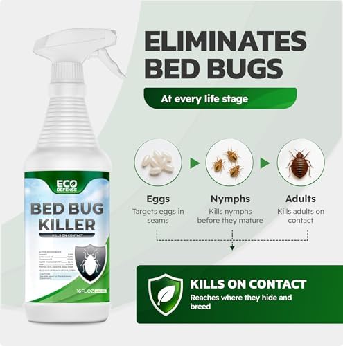 Bed Bug Killer - Bed Bug Spray & Dust Mite Spray - Natural Treatment - 16 Oz