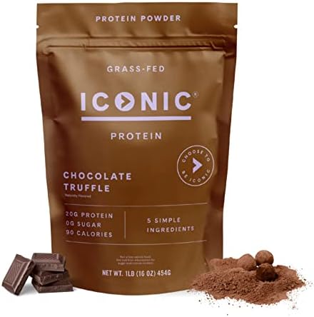 ICONIC Protein Powder, Chocolate Truffle - Sugar Free, Low Carb Protein Powder - Lactose Free, Gluten Free