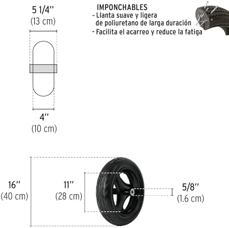TRUPER RN-X 16" x 4" Flat Free Tire