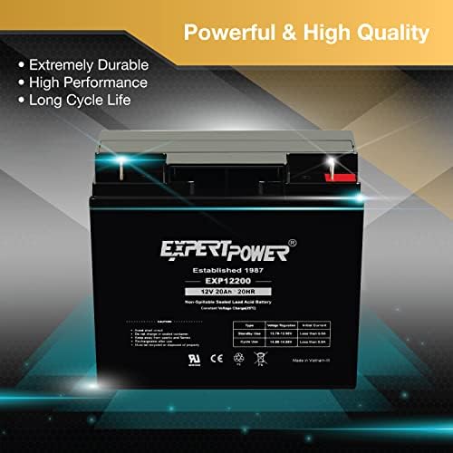 ExpertPower EXP12200 12V 20Ah - SLA Rechargeable 12V Battery for Ride on Toys, UPS, Lawn Mower, Generator, Medical Devices, Wheelchair
