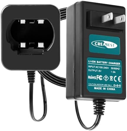 Creabest 8V Li-ion Battery Charger Compatible with Dewalt DCB080 DW4390 | DCF680N1 DCF680N2 DCF680G2 (Not for Ni-Mh/Ni-Cd Batteries)