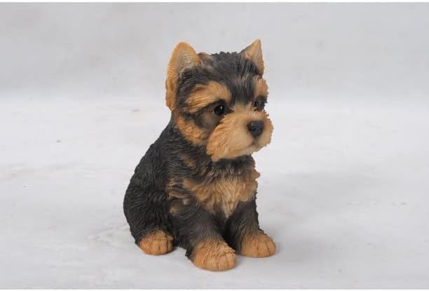 Hi-Line Gift Ltd Sitting Yorkshire Terrier Puppy, Brown/Black, 6.5"