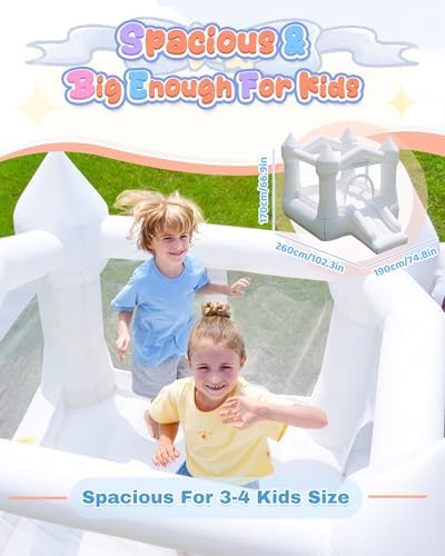 AirMyFun Pink Inflatable Toddler Bounce House with Blower, Indoor/Outdoor Jumping Castle for Kids 3-8, Inflatable Bouncy House with Slide, 82011B