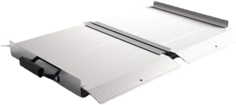 EZ-ACCESS TRAVERSE Aluminum Singlefold Folding Ramp, Portable Loading Ramps for Wheelchairs, Motorcycles, Lawn Tractors & ATVs, Heavy Duty Aluminum Folding Ramps with Carrying Handles (Silver, 4 Foot)