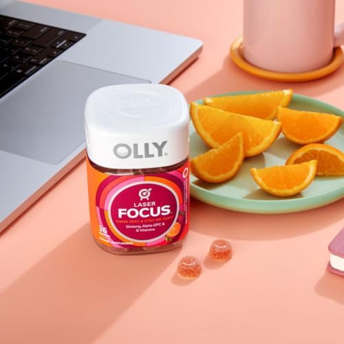 OLLY Laser Focus Gummy Supplement,* Ginseng Extract, Alpha GPC - 36 Count