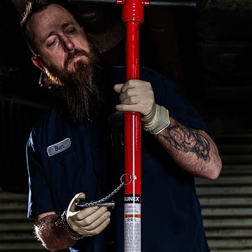 SUNEX TOOLS 6810A, Underhoist Support Stand with Foot Pedal, ¾ Ton Capacity, Large Base, Bearing Mounted Spin Handle, Height Adjustment Under Load, Lightweight, Supports Vehicle Components Only