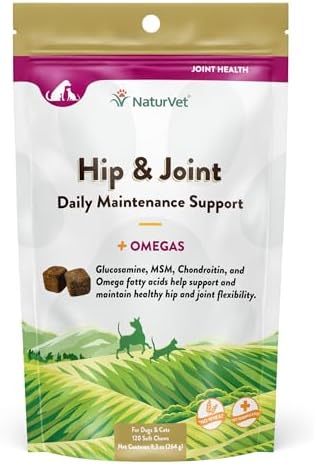 NaturVet – Senior Wellness Hip & Joint Advanced Plus Omegas | Help Support Your Pet’s Healthy Hip & Joint Function | Supports Joints, Cartilage & Connective Tissues | 120 Soft Chews
