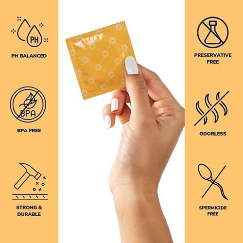 Royal Tailored Fit Ultra Thin Vegan Condoms - Premium Lubricated Condom Pack - Unflavored Lubricant, Organic Latex Rubber - Odorless, Slim