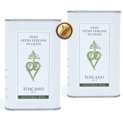 Fattoria Bini Tuscany Extra Virgin Olive Oil from Italy – 2025 Gold Award Winner, 900+ mg/kg Polyphenol-Rich Cold-Pressed evoo – No pesticides