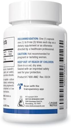 Biotics Research Saccharomyces boulardii Probiotics Supplement - 235 mg/Serving- Supports GI Health Microbial Balance, Healthy Immune & Pathway Responses - Dairy-Free, Temperature-Stable - 60 Capsules