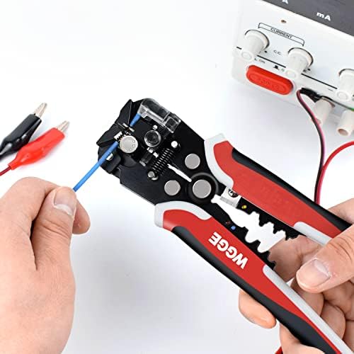 WGGE WG-014 Self-Adjusting Insulation Wire Stripper. For stripping wire from AWG 10-24, 3 in 1 Automatic Wire Stripping Tool/Cutting Pliers Tool