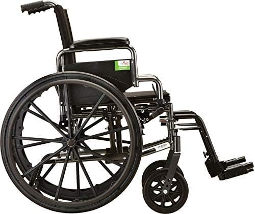 NOVA Lightweight Wheelchair with Flip Up Desk Arms (for Easy Transfer), Adjustable & Easy Release Footrests, Safety Anti-Tippers, Choose from 3 Seat Widths - 16”, 18”& 20”, Weighs only 32 lbs.