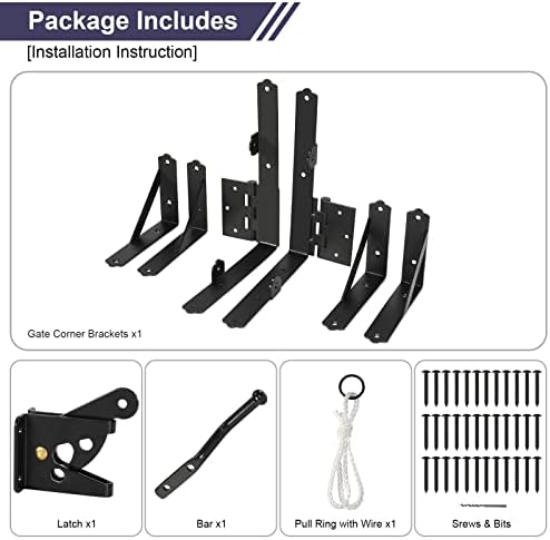 Anti Sag Gate Kit Heavy Duty No Sag Kit for Wooden Gate Fence with a Gate Latch