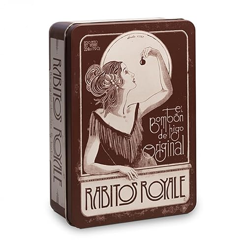 Rabitos Royale - 14 Piece Dark Chocolate Covered Fig Bonbons - 30th Anniversary Vintage Tin Box (248g / 8.75oz)