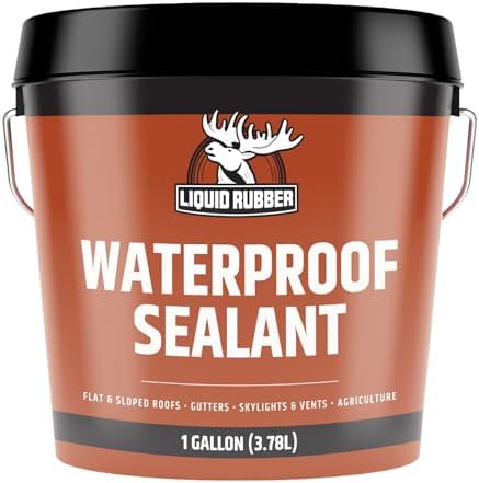 Liquid Rubber Waterproof Sealant - Roof & Gutter Coating, Black, 1 Quart | DIY Leak Repair Coating, Flexible Elastomeric Waterproofing Membrane for Flat & Low-Slope Roofs, Gutters, Concrete, Plywood