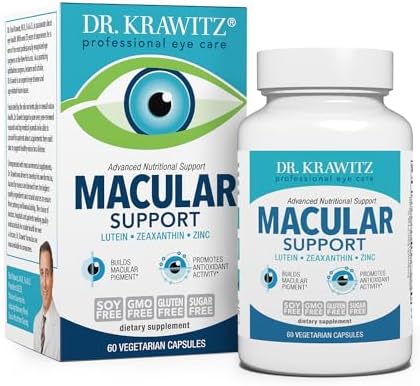 Macular Support with Lutein, Zeaxanthin Supplements, 60 Vegetarian Capsules | Doctor Formulated Eye Vitamins for Adults with Vitamin C, E, B6, Calcium