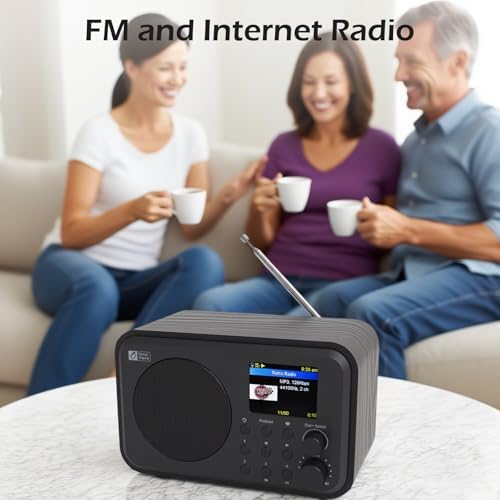 Ocean Digital WR-336M Wi-Fi Internet FM Radio, Bluetooth Speaker, Podcast, 2.4” Color Display, USB Playback, Dual Alarm Clock, Sleep Timer, Dimmer