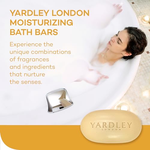 Yardley London Nourishing Bath Soap Bar Aloe & Avocado, Conditions Skin with Creamy Avocado & Olive Extracts, 4.0 oz Bath Bar, 1 Soap Bar