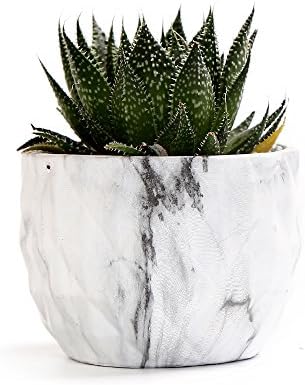 SE SUN-E Sun-E Modern Style Marbling Ceramic Flower Pot Succulent/Cactus Planter Pots Container Bonsai Planters with Hole 3.35 Inch Gift Idea(4 in