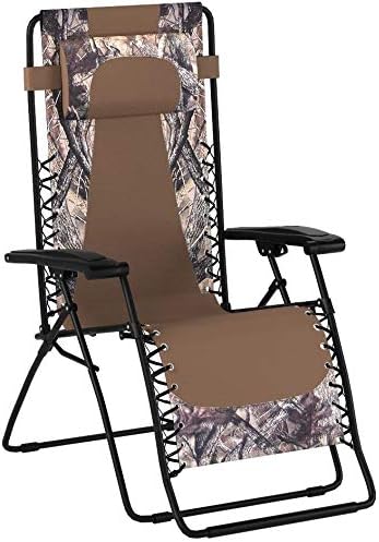 Caravan Canopy Infinity Zero Gravity Steel Frame Patio Deck Chair, Camouflage