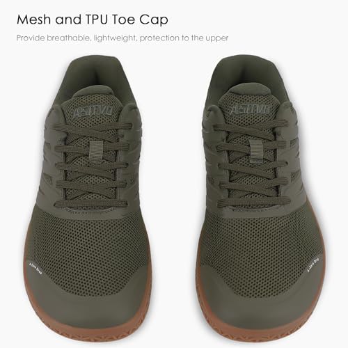 ASITVO Wide Men's Barefoot Zero Drop Sole Minimalist Sneakers Walking Shoes | Width Toe Box Cross Trainer Gym TPU Toe No-Sew Upper Grounding