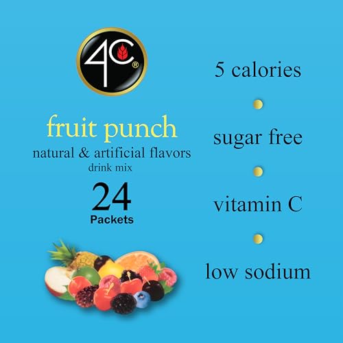 4C Powder Drink Mix Packets, Cranberry Pomegranate 1 Pack, 20 Count, Singles Stix On the Go, Refreshing Sugar Free Water Flavorings