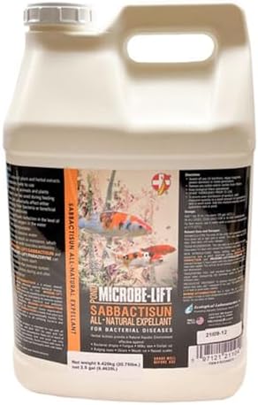 MICROBE-LIFT Sabbactisun Disease Treatment for Ponds and Outdoor Water Gardens, Disease Expellant for Pond Fish, 16 Fl Oz
