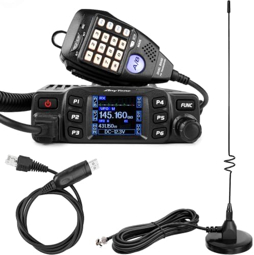 AnyTone AT-778UVII Transceiver Mobile Radio Dual Band 25W VHF/UHF VOX Vehicle Car Radio w/Cable | Vehicle Car Radio 2m 70cm Mini Mobile Transceiver w/Cable for RV Camping