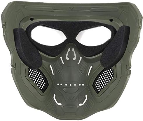 Tactical Mask Protective Full Face Clear Goggle Skull mask Dual Mode Wearing Design Adjustable Strap