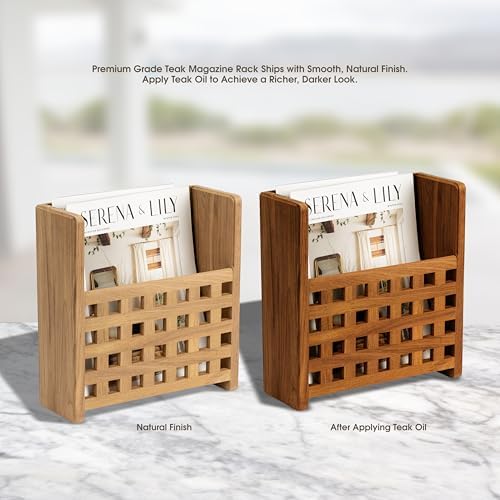 Whitecap 62502 Teak Grate-Front Magazine Rack