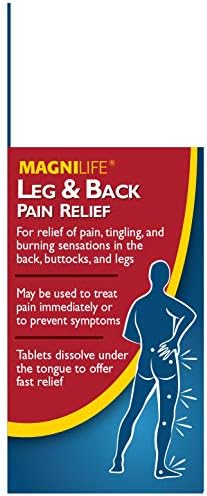MagniLife Leg & Back Pain Relief Tablets, 125 Ct, Fast-Acting Pain Relief Naturally Soothes Burning, Tingling & Stabbing Aches