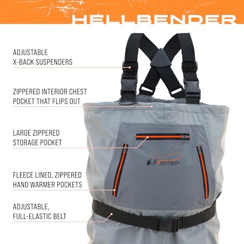 FROGG TOGGS Hellbender Breathable Waterproof Stockingfoot Fishing Chest Wader for Fishing