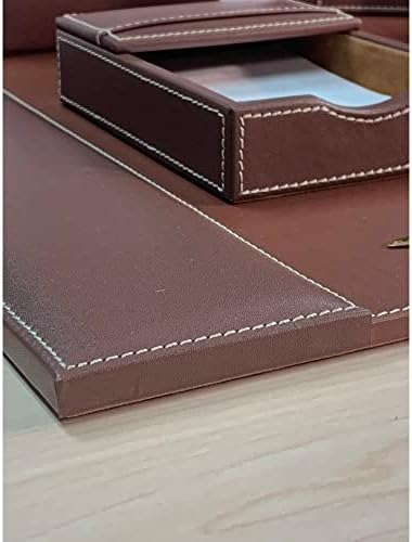 Dacasso Rustic Brown Leather Desk Set, 7-Piece (D3204)