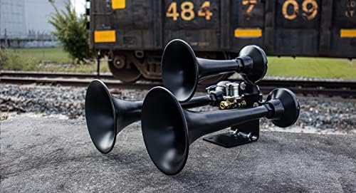 HornBlasters Outlaw Black 127H 1.5 Gallon 120PSI Train Horn Kit - All-In-One Air System - Easy Install - Big Sound