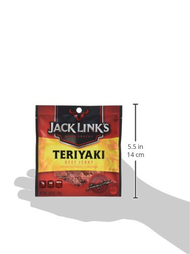 Jack Link's Teriyaki Beef Jerky Multipack - (5 Pack) 0.625 oz Bags - Ready to Eat Real Meat Protein Snacks - 7g Protein per Serving - Made with 100% Real Beef | Bags - Ready to Eat Real Meat Protein Snacks - 7g Protein per Serving - Made with 100% Real B…