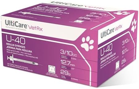UltiCare VetRx U-40 Pet Insulin Syringes, 3/10cc, 29G x 1/2", 100 Ct, HU