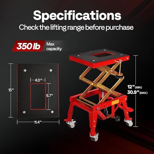 VIVOHOME 350 Lbs Heavy Duty Hydraulic Motorcycle Lift Jack