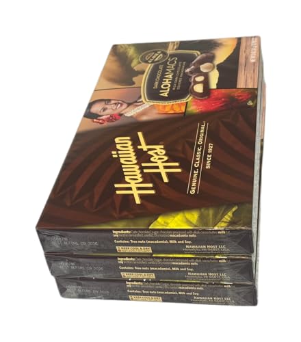 Dark Chocolate Covered Macadamia Nuts by Hawaiian Host (3 Boxes)