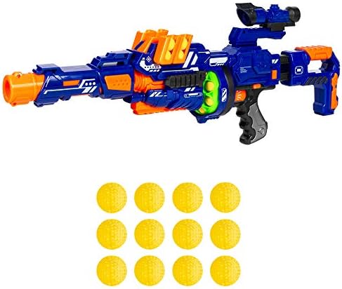 Best Choice Products Electric Customizable Soft Foam Ball Long-Distance Blaster Toy w/Barrel Extension, 12 Foam Balls, Foldable Bipod