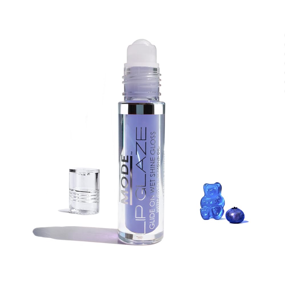 MODE Lip Glaze Cotton Candy Flavored Lip Gloss, Hydrating Sheer Wet Shine, Skincare Fruit Oils