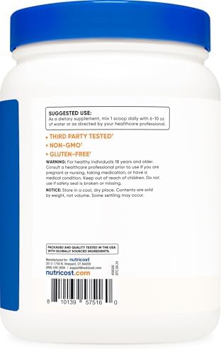 Nutricost Calcium Citrate Powder (Unflavored) 500 Grams, Gluten-Free | Pure Calcium Citrate, No Fillers (1.1lbs)