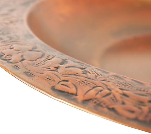 Ancient Graffiti Copper Plated Steel Bird Bath, 22W x 2D x 22H in.