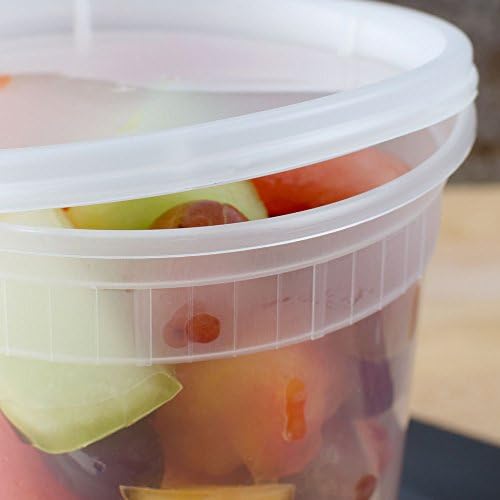 SunnyCare® SC32oz 32 oz.Microwavable Translucent Plastic Deli Container with Lid -(Case of 240)